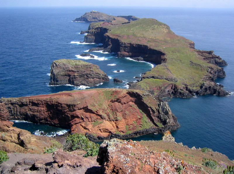 Peninsula at the eastern tip of Madeira with islands São Lourenço and Agostinho. Plasticrust likely adheres to the island’s shoreline as waves pulverize plastic pollution against the volcanic rocks.